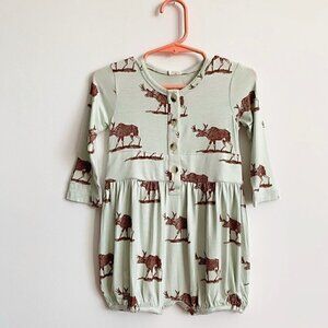 NWT Kate Quinn Long Sleeve Front Button Bubble, Elk, 18-24 Months